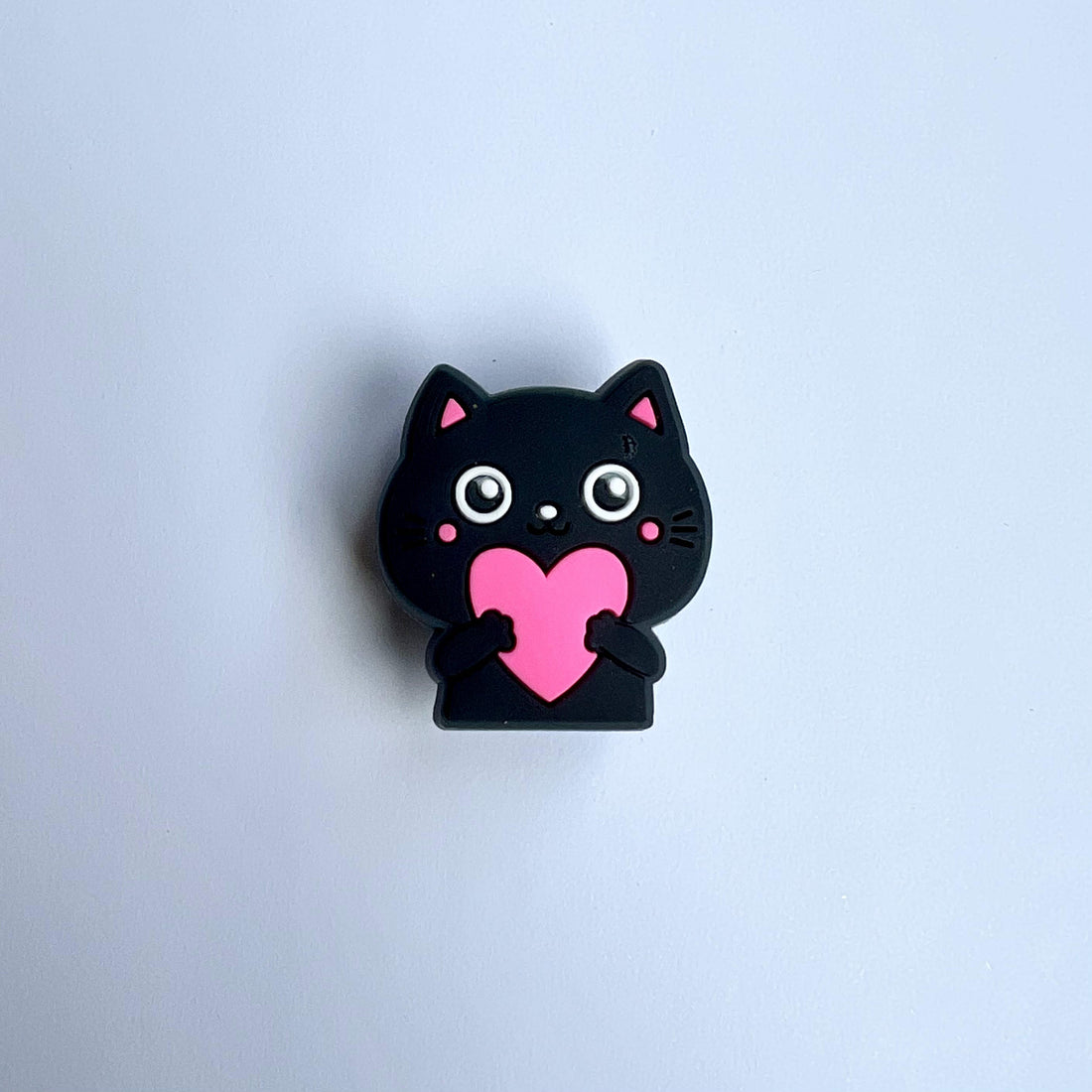 Black Heart Kitty Shoe Charm