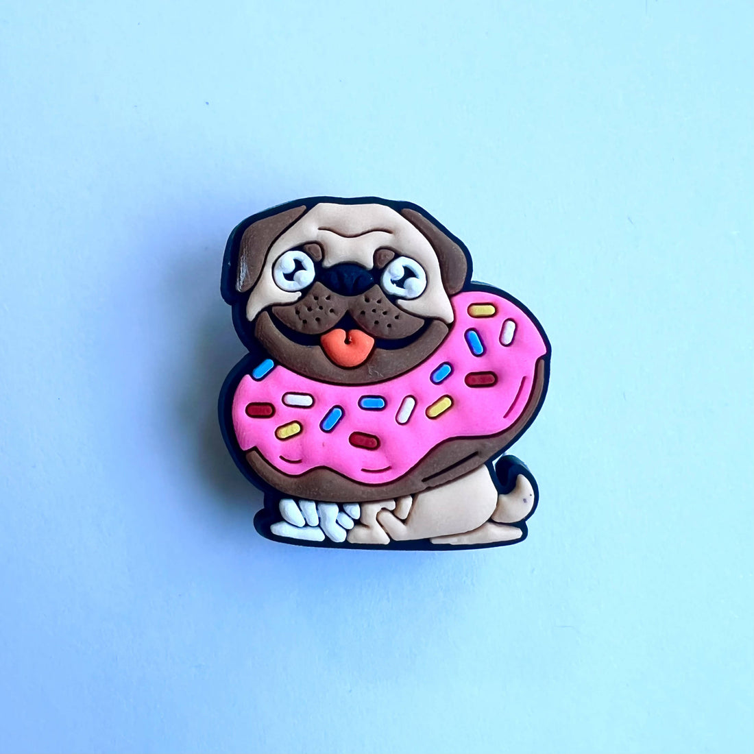 Donut Pug Shoe Charm